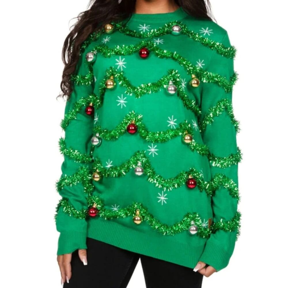 Tipsy Elves Ugly CHRISTMAS TREE SWEATER‎ GARLAND OVERSIZED
Women's XL